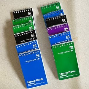 Mini Composition, Wexford Spiral Notebooks Bundle- Blue, Green & Black of 12